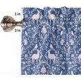 thumbnail image 5 of Christmas Blue Kitchen Curtains and Valances Set, Rod Pocket Curtains Tier Farmhouse Window Curtains 36 Inch Length, Vintage Country Chic Deer Vines Animals 3 Piece Kitchen Curtains Set, 5 of 6