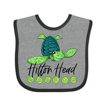 Inktastic Hilton Head Cute Smiling Sea Turtle Boys or Girls Baby Bib