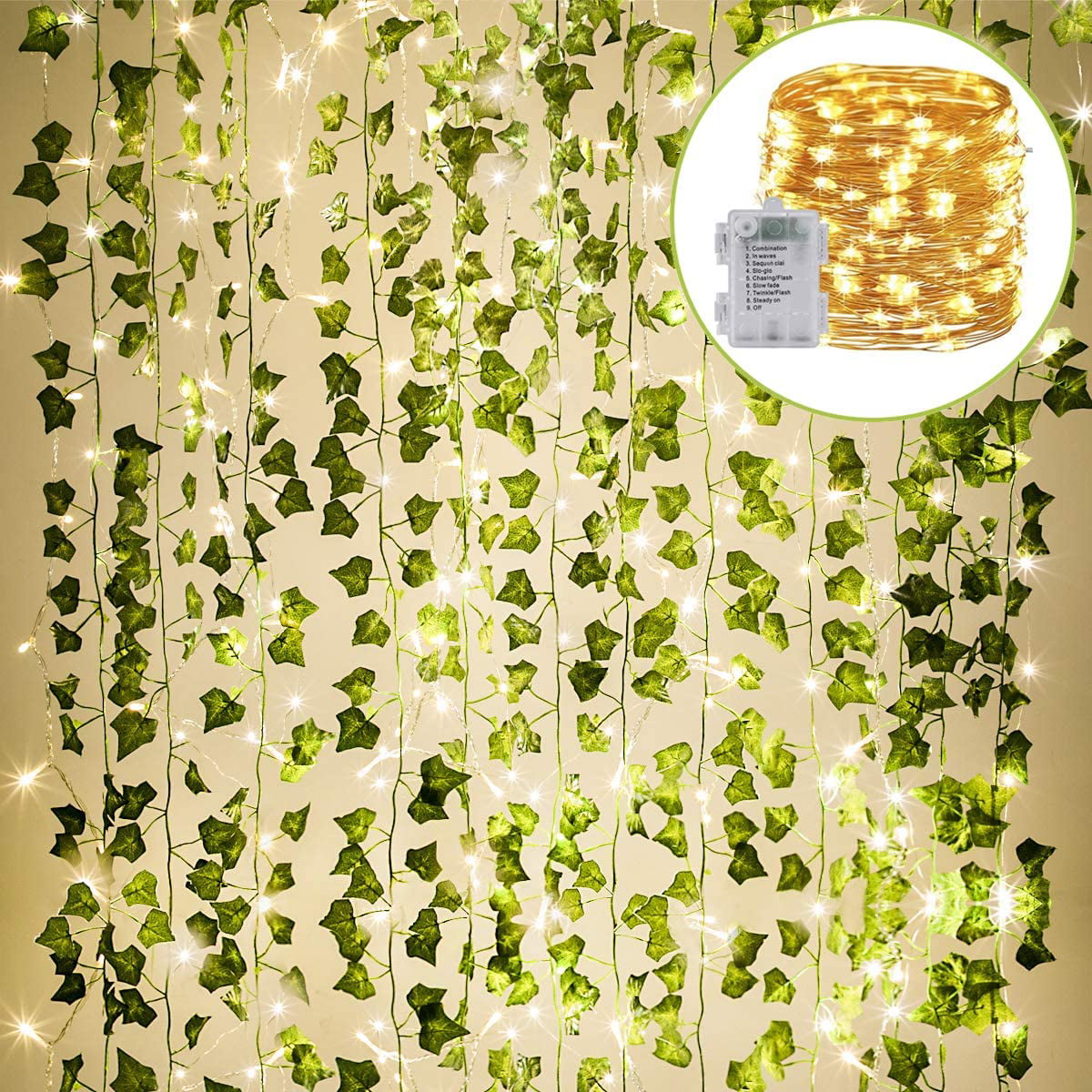 Realistic Ivy Garland Artificial Vine Plant Wedding Indoor Outdoor 12 Pack 84Ft 