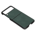 thumbnail image 4 of Funda de cuero con estampado de lichi para Samsung Galaxy Z Flip 3, protección total a prueba de golpes, color verde, 4 of 14