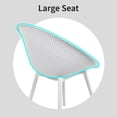 thumbnail image 4 of 2xhome Set of 2 Modern Perforated Egg-Shaped Dining Accent Chairs, Breathable Polka Dot Bowl Pod Pattern for Indoor or Outdoor Use, White, 4 of 14