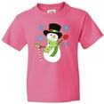 thumbnail image 3 of Inktastic Christmas Snowman in Top Hat with Candy Cane Youth T-Shirt, 3 of 5