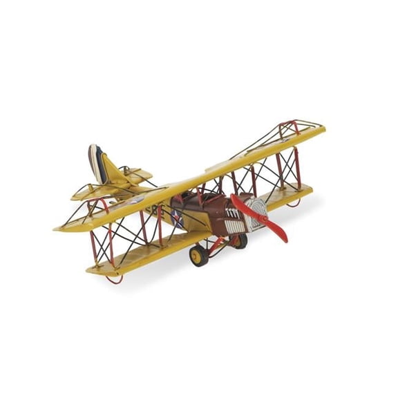 Handcrafted 1918 Yellow Curtiss Jn-4 Combat Plane