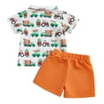 thumbnail image 3 of Okbabeha Toddler Boy Easter Shorts Set Carrot Car Print Short Sleeve Button-up Bow Tie Shirt Shorts, 3 of 7