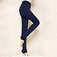 thumbnail image 4 of Sngxgn Lined Leggings Women Thick Soft High Waisted Black Thermal Warm Pants for Cold Winter(Navy,One Size), 4 of 4