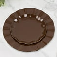 thumbnail image 3 of Efavormart 10 Pack Hard Plastic Dessert Plates with Gold Ruffled Rim, Heavy Duty Cinnamon Brown Disposable Salad Appetizer Dinnerware 6", 3 of 10