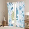 thumbnail image 3 of Feelyou Blue Seahorse Print Black Out Curtains, Cartoon Starfish Seashell Curtains Pack of 2 (42x63 Each), Teens Kids Boys Girls Bedroom Curtains, Blackout Curtains Bedroom Decor, 3 of 6