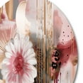 thumbnail image 4 of Designart "Floral Fantasies Pink and Gold II" Abstract Floral Metal Round Wall Art, 4 of 5