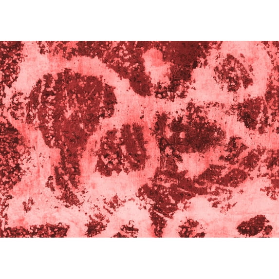 Ahgly Company Machine Washable Indoor Rectangle Abstract Red Modern Area Rugs, 2' x 5'