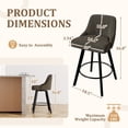 thumbnail image 6 of Betisef Swivel Bar Stools Set of 1, Counter Height Bar Stools with Back, Linen Fabric Upholstered Kitchen Island Stools, 360° Swivel, Rubberwood Legs, Thick Cushion Seat, for Dining Room Gray, 6 of 11