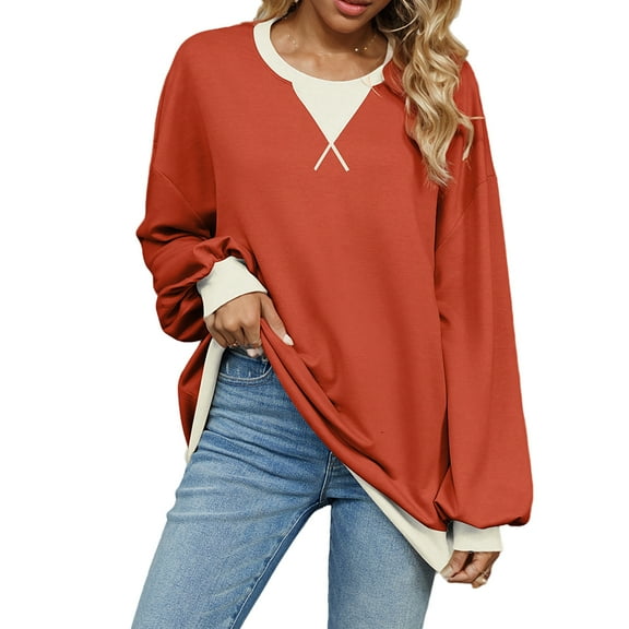 Womens Long Sleeve T Shirts Orange L