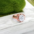 thumbnail image 4 of Gem Stone King 18K Rose Gold Plated Silver  Ring Set with Oval Moissanite (5.22 Cttw), 4 of 5