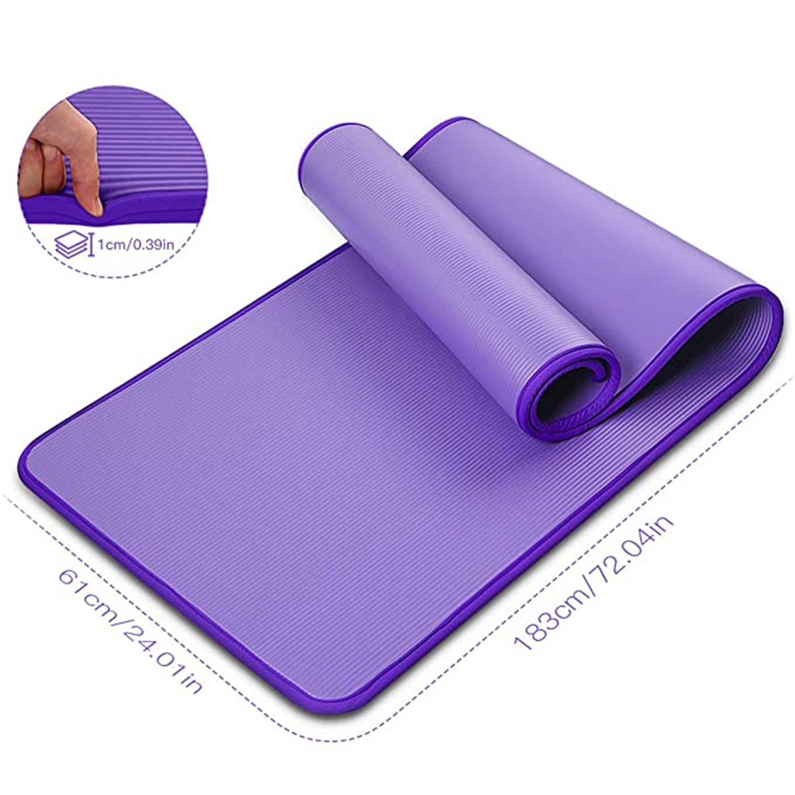 Thick Yoga Mat Non Slip, Large Size 72" L x 32" W x 0.6" TH, Premium Exercise & Fitness Mat with Carrying Strap and Bag,Workout Mats for Home,Gray