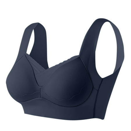 Fznquz Full Coverage Women s Bras Lift Push-Up No Underwire Plus Size Blue Bra