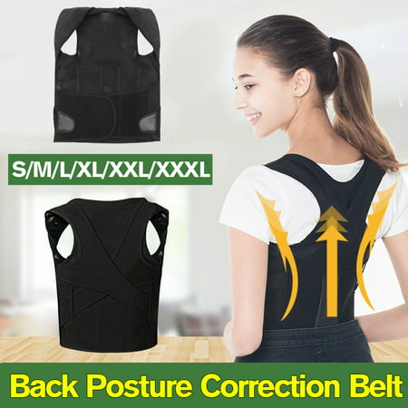 Posture Corrector Back Brace Clavicle Support Belts Straightener for Upper Back Shoulder Neck Pain Relief, Adjustable Size+Waist Support Wide Straps Comfortable for Men Women