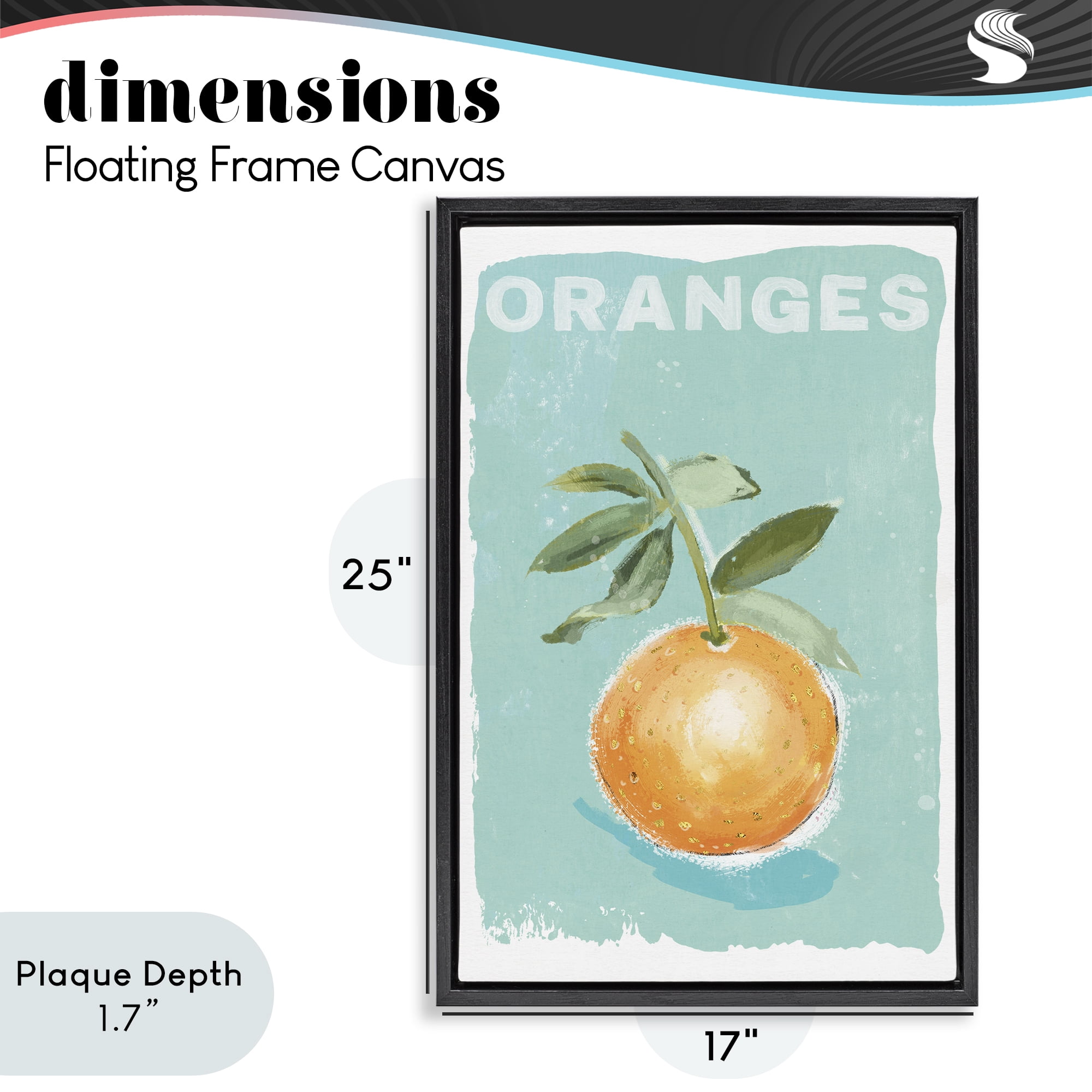 Stupell Industries Orange Twist Motif Black Framed Floater Canvas Wall Art, design by Chad Barrett
