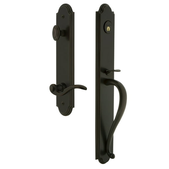 Grandeur Arcsgrbel_Eset_234_Rh Arc Solid Brass Rose Right Handed Keyed Entry Single