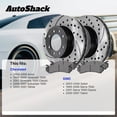 thumbnail image 3 of AutoShack Rear Brake Kit Replacement for GMC Sierra 1500 Classic Safari Drilled & Slotted E-Coated Disc Brake Rotors Black Ceramic Brakes Pads 12.78" 324.5 mm SCDPR6506865068792, 3 of 6