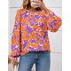 thumbnail image 4 of Camisa de Mujer PRETTYGARDEN Floral Abotonada Naranja XL, 4 of 8