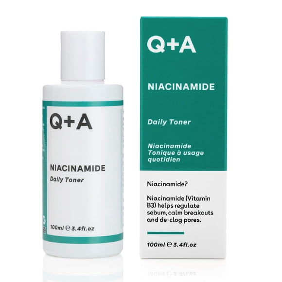 Tónico diario de niacinamida Q+A. Un tónico facial para calmar los brotes y desobstruir los poros. 100ml/3.4fl.oz