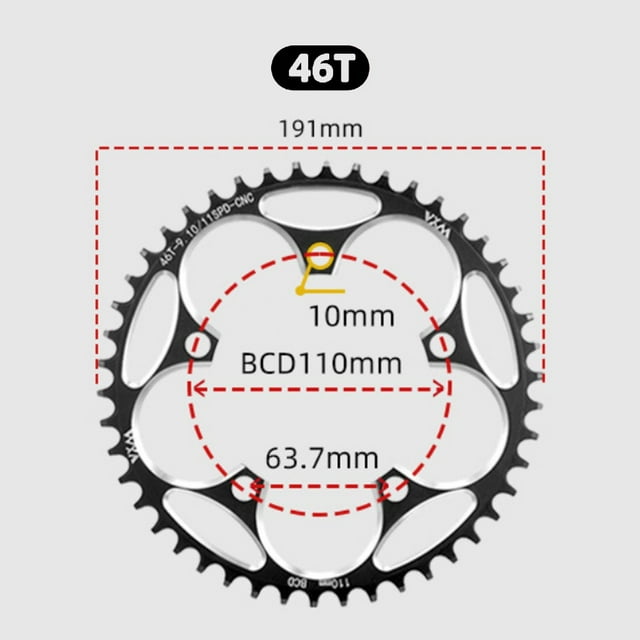 Narrow Wide Tooth Chainring for Enhanced Stability on Road Bikes at 110BCD Size