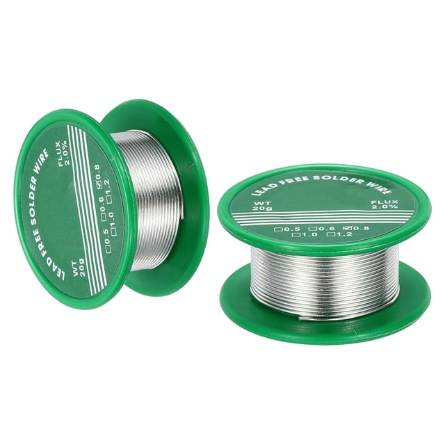 2 piezas de soldadura de núcleo de resina, alambre de soldadura de estaño de 20 g, soldadura de núcleo de flux de 0.8 mm para soldadura eléctrica