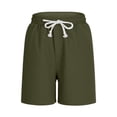 thumbnail image 4 of Scyoekwg Shorts for Girls Summer Fashion Comfy Elastic Waistband Drawstring Shorts Casual Solid Color Baggy Pants Green 4-5 Years, 4 of 8
