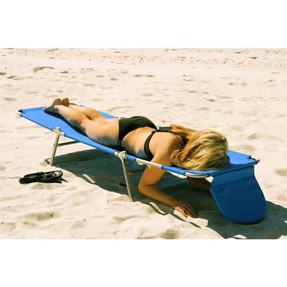 Ostrich chaise lounge folding portable sunbathing beach chair navy stripes discount
