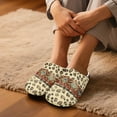 thumbnail image 3 of Chaqlin Retro Leopard Print Tribal Men's Cozy Home Shoes Warm Fuzzy Plush Comfy Non Slip Indoor Outdoor Slippers Anti Slip Rubber Sole Comfortable Sole, 3 of 7