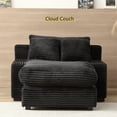 thumbnail image 5 of Aukfa 49" Chaise Lounge Oversized Corduroy Sofa Plush Chair Bed w/ 3 Pillows for Living Room, Black, 5 of 11