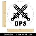 thumbnail image 2 of Pixel RPG DPS Swords Gaming Self-Inking Rubber Stamp Ink Stamper - Brown Ink - Medium 1 Inch, 2 of 7