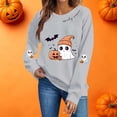 thumbnail image 3 of Women's Halloween Sweatshirt Cute Ghost Print Long Sleeve Crew Neck Relaxed Fit Casual Pullover Fall Holiday Party Tops 2026, 3 of 5