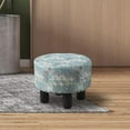 thumbnail image 4 of IVV Low Ottoman - Small Upholstered Footstool w/ Non-Skid Pine Legs & Padded Seat, Modern Stool Change Stool for Entrance, Bedroom, Compact Space (Graffiti Color), 4 of 6