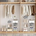 thumbnail image 5 of Closet Organizer 8 Cube Storage Shelves Clothes Organizers Closet Storage Stackable Cubby Shelving for Closet Bedroom Living Room Office, Transparent Twill, 5 of 17