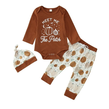

Toddler Kids Girls Outfit Letters Prints Long Sleeves Romper Hoodies Pumpkin Prints Pants Hat 3pcs Set Outfits Nee Born Outfits for Toddler Girls Girl Athletic Wear Easter Outfit 4t Girls Baby Outfits