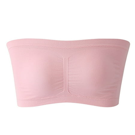 

〖Roliyen〗Bras For Women Stretch Strapless 1 Piece Bra Summer Bandeau Bra Plus Size Strapless Bra Comfort Wireless Bra Padded Top Bra For Women