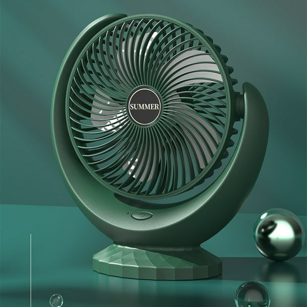 Hogar y cocina, Ventiladores, Ventilador de escritorio USB pequeño, Ventilador de mesa portátil de 3 velocidades, Ventilador de refrigeración pequeño con conexión USB, Ventilador de escritorio girator