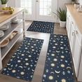 thumbnail image 2 of Dark Blue Sun Moon Star Eye Planet Pattern Kitchen Rugs Sets Of 3,Kitchen Runner Rugs Non Skid Washable,Decorative Kitchen Floor Mats for Kitchen,Sink,Laundry,17"x30"+ 17"x47" + 17"x59", 2 of 6