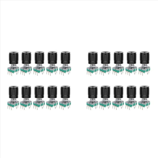 (7 Pines 20 MM) 20 Piezas de 360 Grados EC11 Codificador Rotatorio Interruptor de Código Potenciómetro Digital Con Tapas