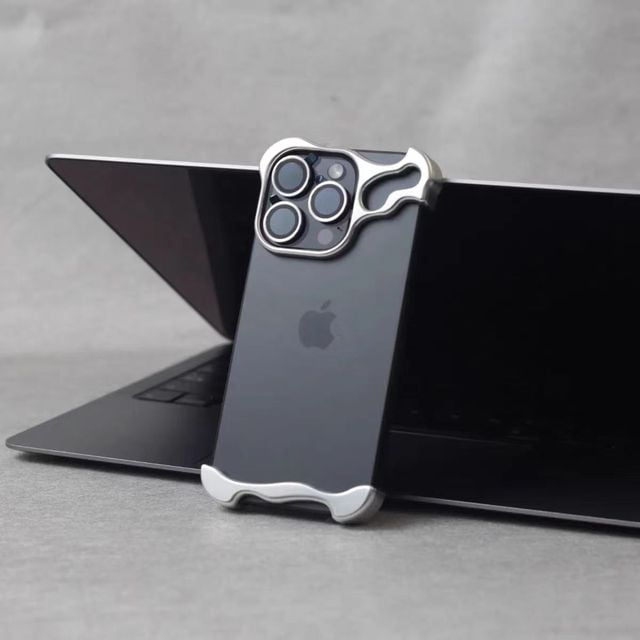Metal Frameless Titanium Alloy Phone Case For iPhone 15 14 13 12 Pro Max Plus Shaped Lens Protective Film Antidrop Protective