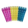 thumbnail image 1 of Juego de 12 horquillas de plástico en colores vibrantes: rosa, amarillo y azul, ideales para peinados y cuidado diario del cabello., 1 of 7