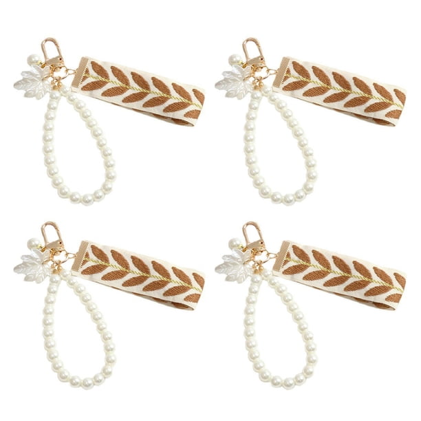 Guardurnaity Conjunto de 4 piezas: Perla para mujer, Llave corta con cuentas, Elegante, versátil, duradera y fácil de limpiar, Resistente, Ideal Ropa, zapatos y accesorios Miscelánea caqui