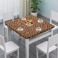 thumbnail image 3 of Brown and Black Leopard Print Square Fitted Tablecloth with Elastic Edge,Square Table Cover,Washable Elastic Table Cover for Home Kitchen Party Decor 36"x36", 3 of 6