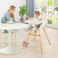 thumbnail image 2 of Chaise Haute pour Bébé 3 en 1 Convertible, Chaise de Salle à Manger pour Tout-Petit avec Plateau Alimentaire Réglable à 3 Positions, Harnais à 5 Points et Hauteur de Siège Réglable, Beige, 2 of 6