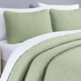thumbnail image 4 of Chezmoi Collection Austin King Oversized Bedspread Set, 3-Piece Lightweight Microfiber Quilted Coverlet for All Seasons, Sage, 4 of 9