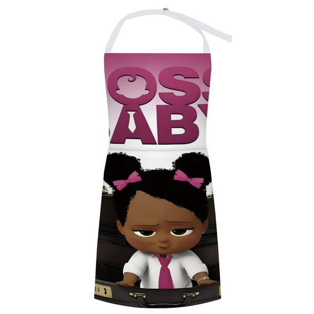 Bebé Jefe: Niña Africana delantal temático para cocinar, esencial para el hogar, delantal de barbacoa/bufanda de cocina con bolsillos para hombres y mujeres, regalo para el hogar
