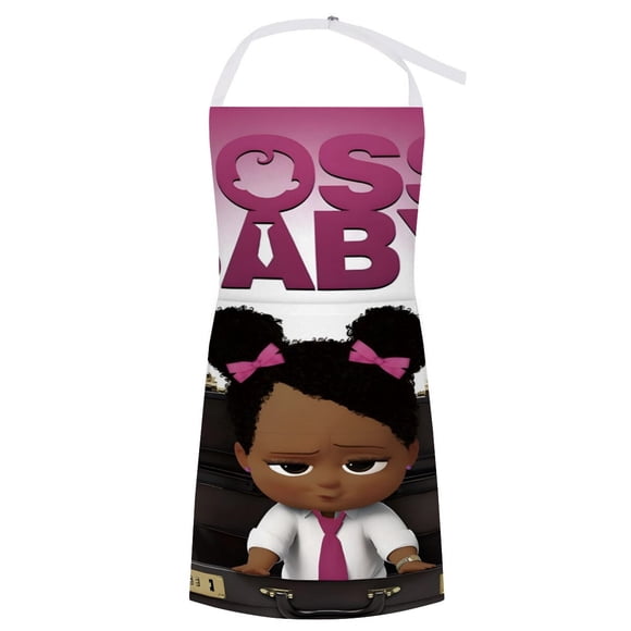 Bebé Jefe: Niña Africana delantal temático para cocinar, esencial para el hogar, delantal de barbacoa/bufanda de cocina con bolsillos para hombres y mujeres, regalo para el hogar