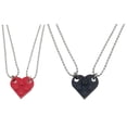 thumbnail image 2 of Juego De Collares De Corazón De Ladrillo Para Parejas, Colgante De 2 Piezas De Amistad Con Cuentas Fuertes, Collar De Cadena, Regalo De Joyería Para Hombres Y Mujeres Yuarrent AP006748-02, 2 of 6