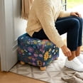 thumbnail image 3 of TSOVTHRID Cat Floral Starry Sky Print Stretch Ottoman Slipcover Folding Storage Stool Ottoman Cover Breathable Footstool Covers Slipcover Chair Covers for Living Room, 3 of 7