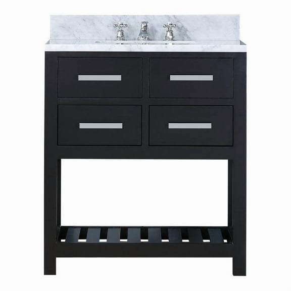 Water Creation Madalyn 30" Single Sink Wood Bathroom Vanity in Espresso/White